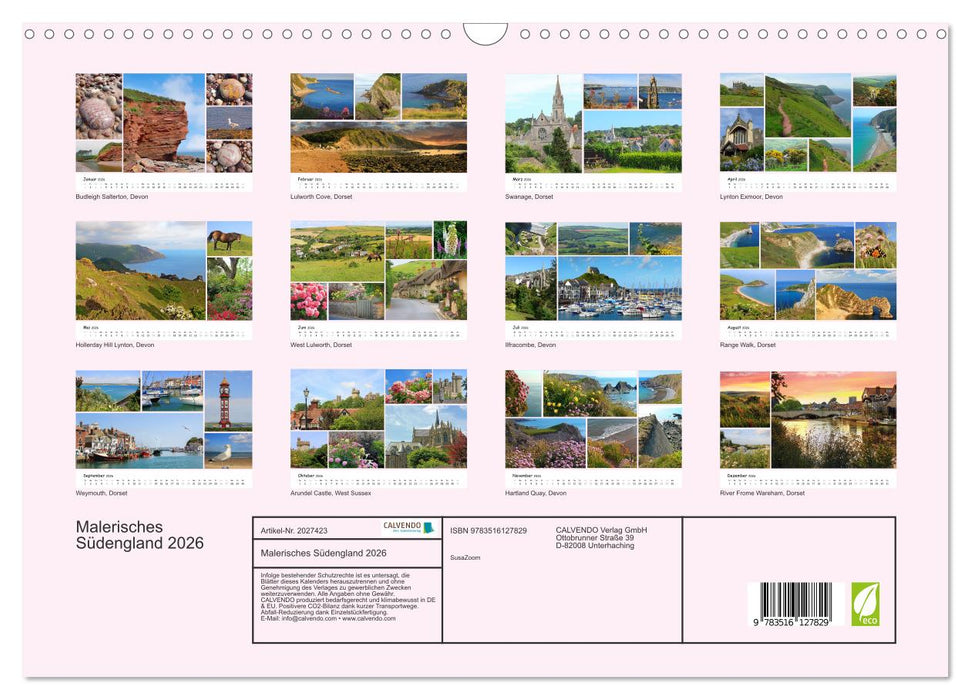 Malerisches Südengland 2026 (CALVENDO Wandkalender 2026)