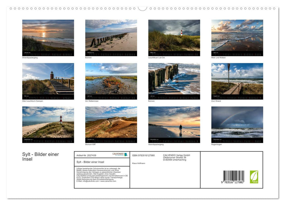 Sylt - Bilder einer Insel (CALVENDO Premium Wandkalender 2026)