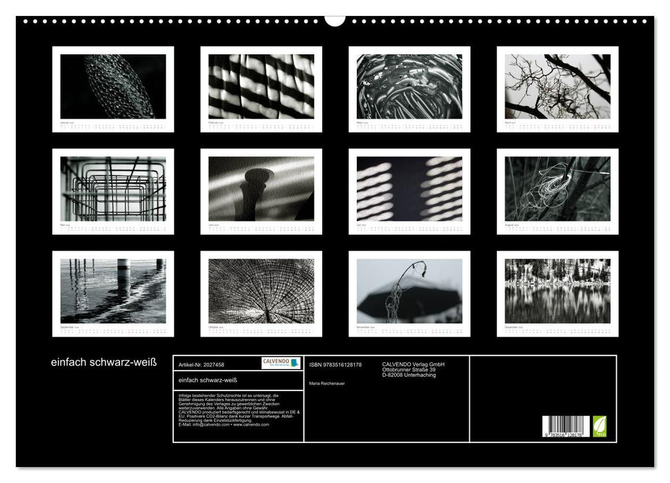 einfach schwarz-weiß (CALVENDO Wandkalender 2026)
