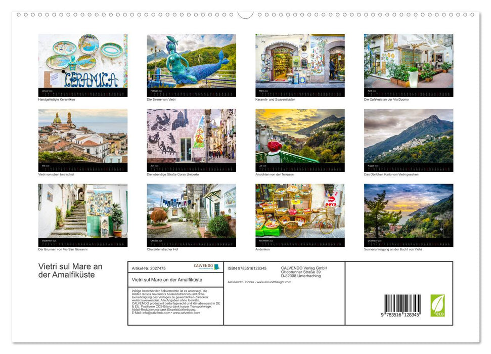 Vietri sul Mare an der Amalfiküste (CALVENDO Premium Wandkalender 2026)