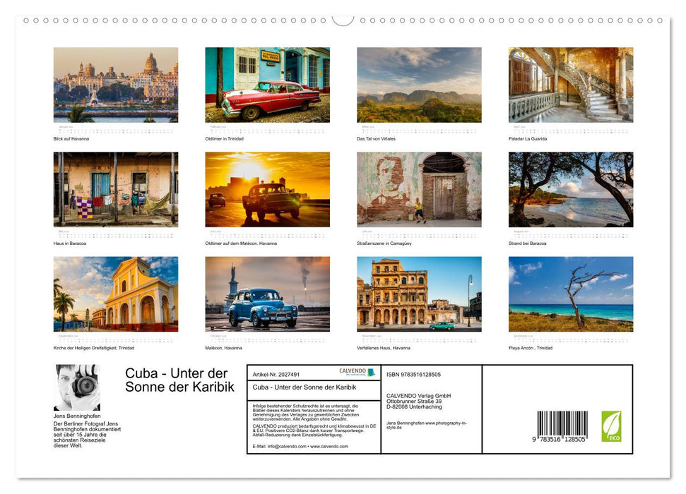 Cuba - Unter der Sonne der Karibik (CALVENDO Premium Wandkalender 2026)