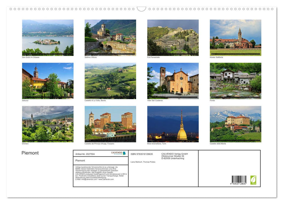 Piemont (CALVENDO Wandkalender 2026)