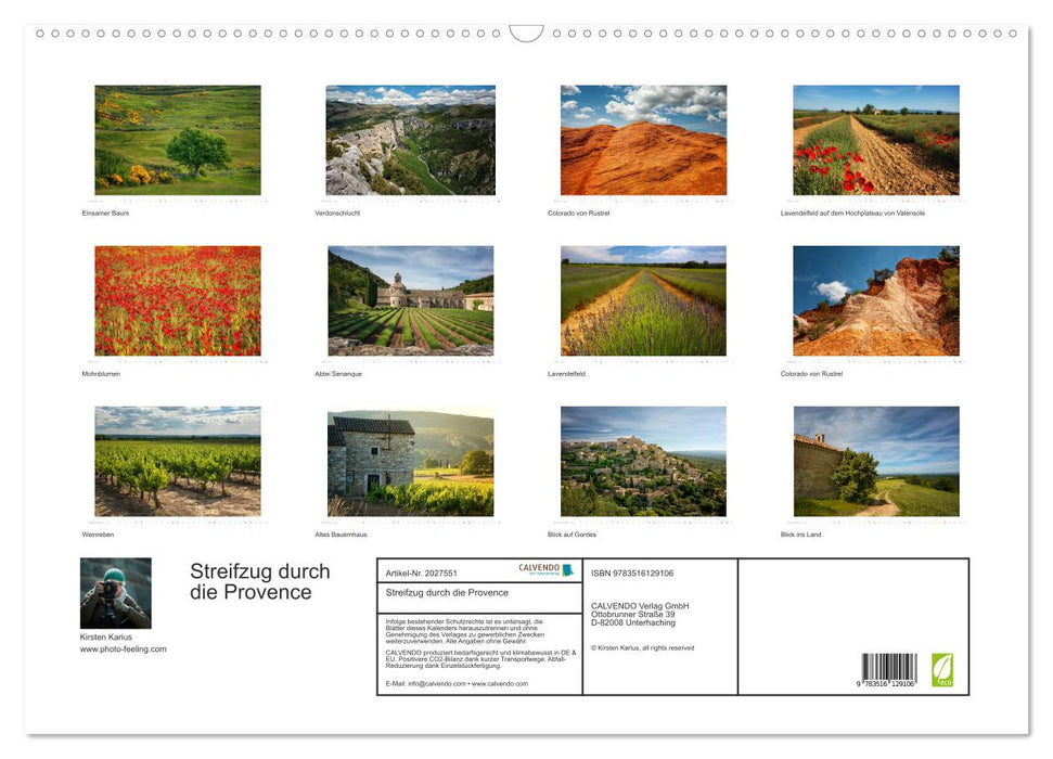 Streifzug durch die Provence (CALVENDO Wandkalender 2026)