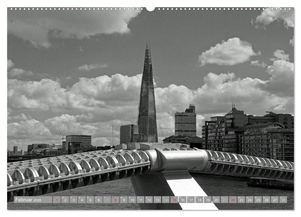 London in Schwarz-Weiß (CALVENDO Premium Wandkalender 2026)