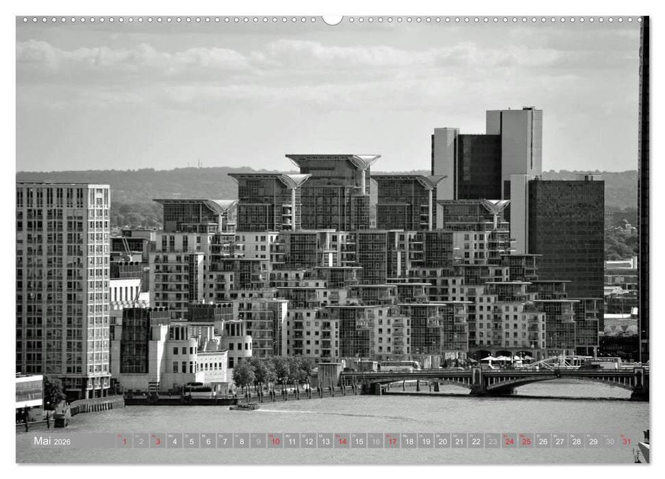 London in Schwarz-Weiß (CALVENDO Premium Wandkalender 2026)