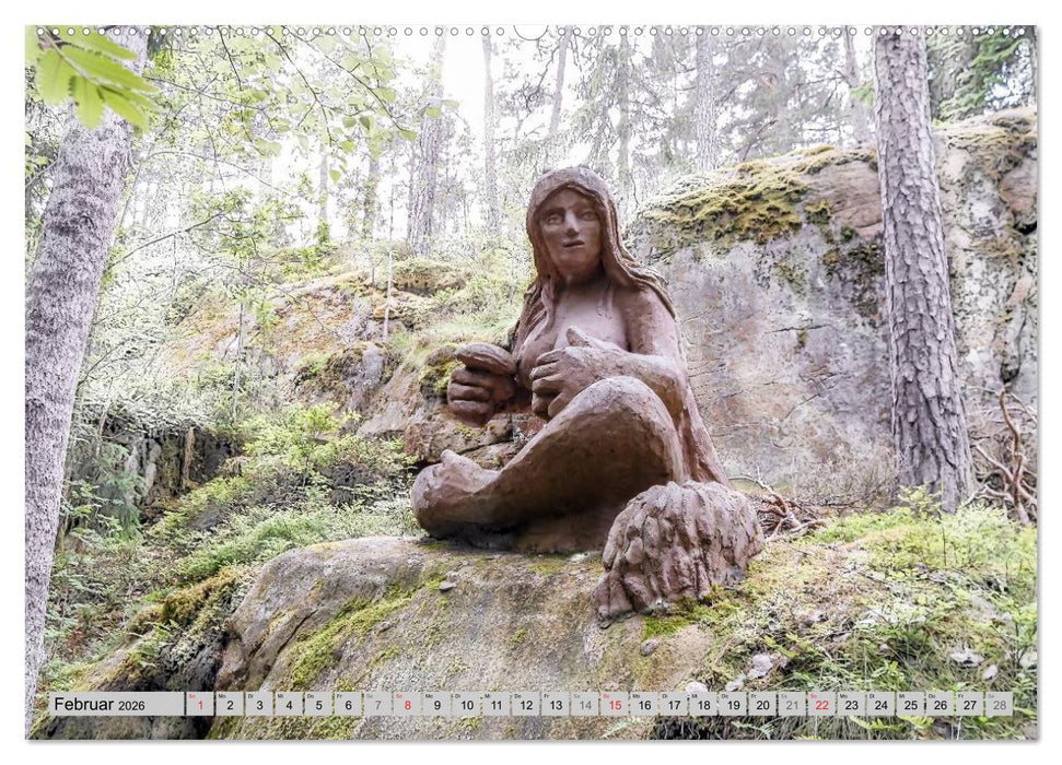 Die Trolle von Gamleby - Schweden - Skulpturen von Jan Pol (CALVENDO Premium Wandkalender 2026)