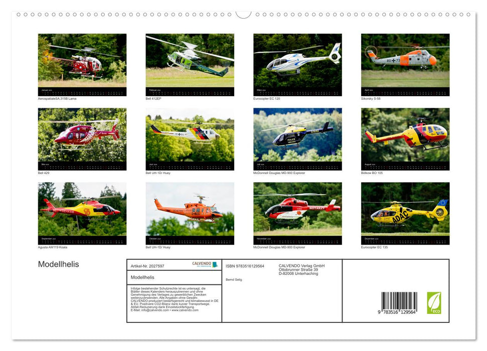 Modellhelis (CALVENDO Premium Wandkalender 2026)