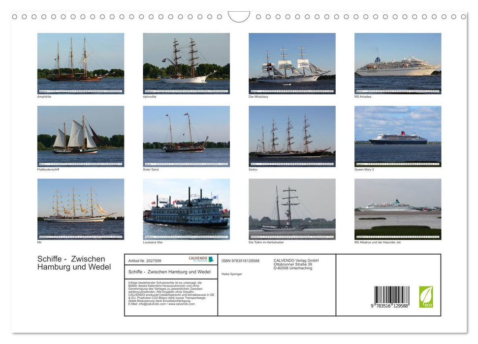 Schiffe - Zwischen Hamburg und Wedel (CALVENDO Wandkalender 2026)