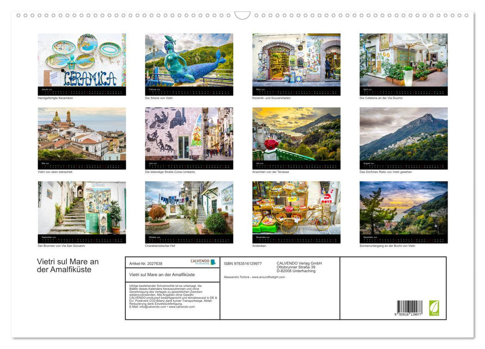 Vietri sul Mare an der Amalfiküste (CALVENDO Wandkalender 2026)