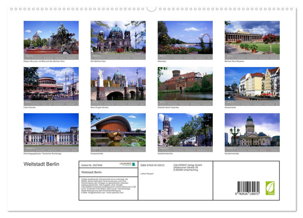Weltstadt Berlin (CALVENDO Premium Wandkalender 2026)