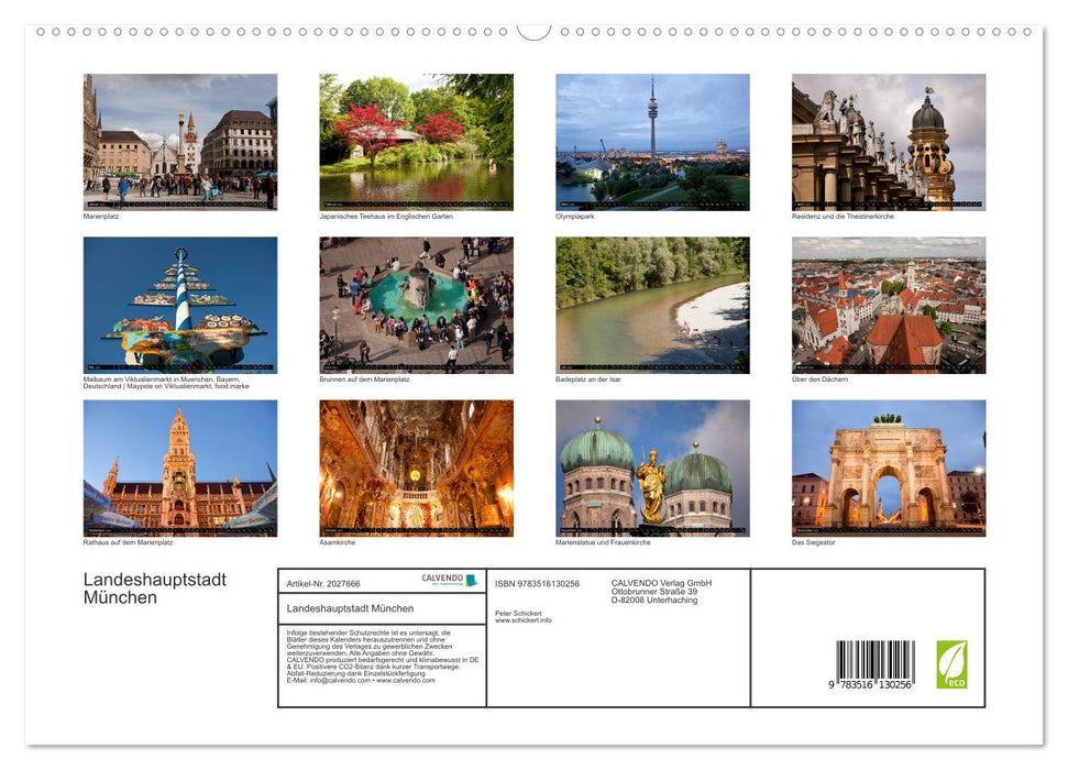 Landeshauptstadt München (CALVENDO Premium Wandkalender 2026)