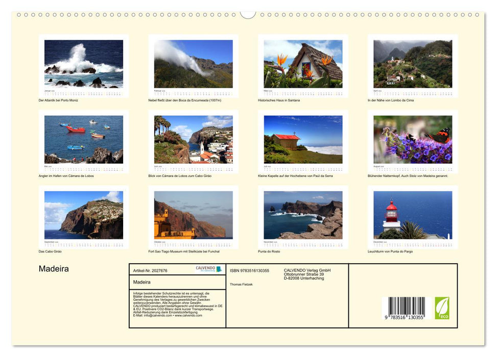 Madeira (CALVENDO Premium Wandkalender 2026)