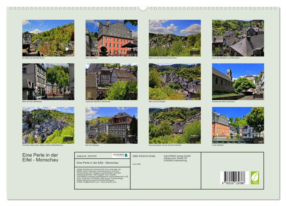 Eine Perle in der Eifel - Monschau (CALVENDO Premium Wandkalender 2026)