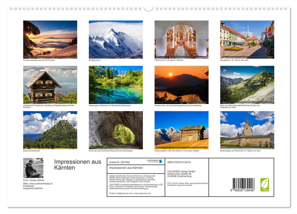 Impressionen aus Kärnten (CALVENDO Premium Wandkalender 2026)