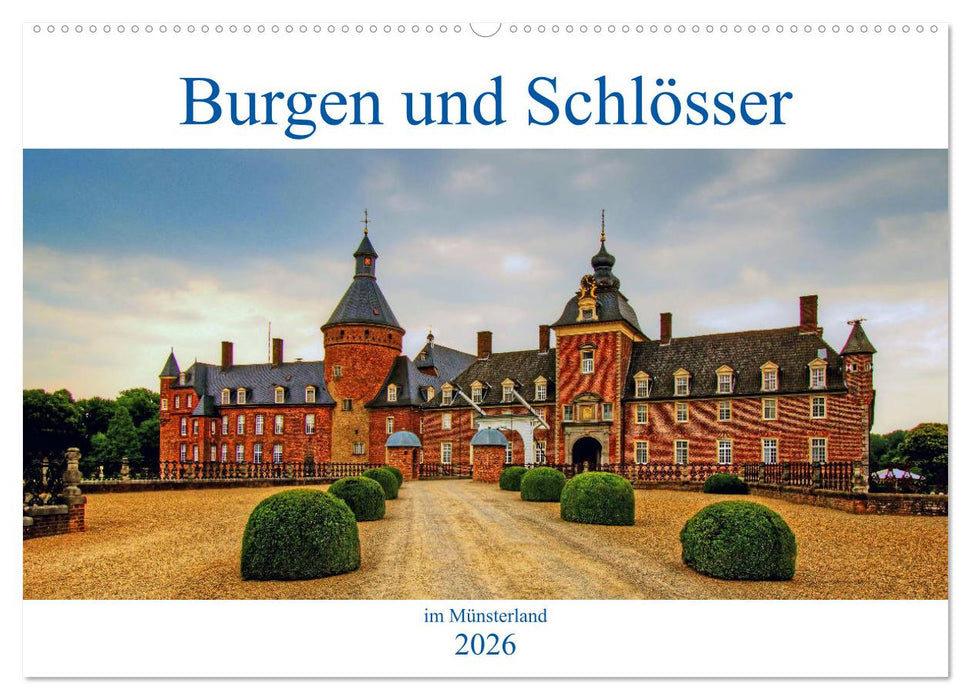 Burgen und Schlösser im Münsterland (CALVENDO Wandkalender 2026)