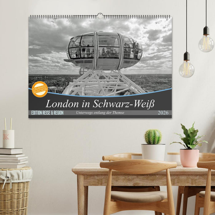 London in Schwarz-Weiß (CALVENDO Wandkalender 2026)