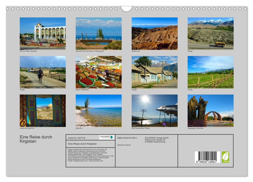Eine Reise durch Kirgistan (CALVENDO Wandkalender 2026)
