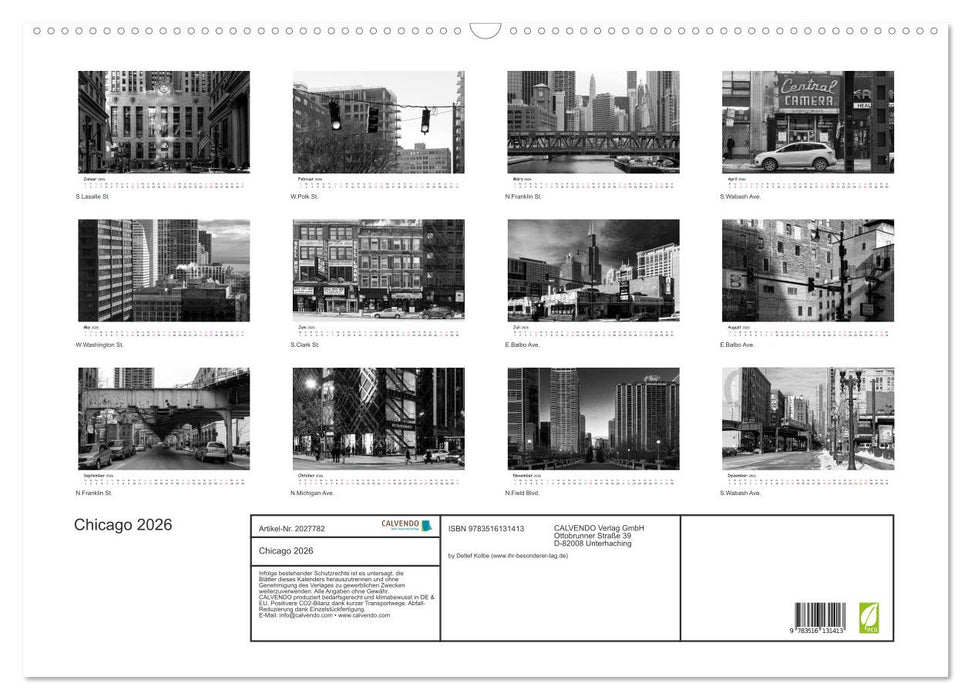 Chicago 2026 (CALVENDO Wandkalender 2026)