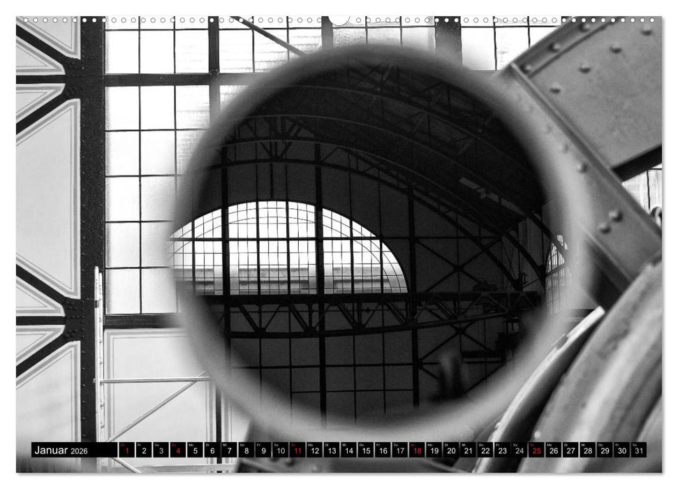 Industrieästhetik in Schwarz-Weiss (CALVENDO Premium Wandkalender 2026)