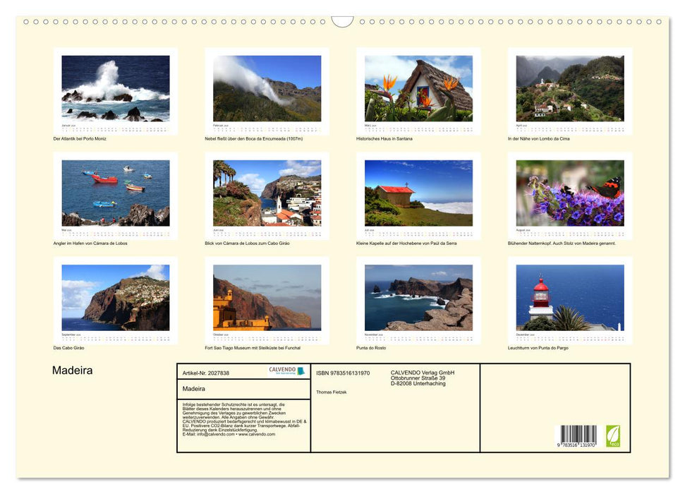 Madeira (CALVENDO Wandkalender 2026)