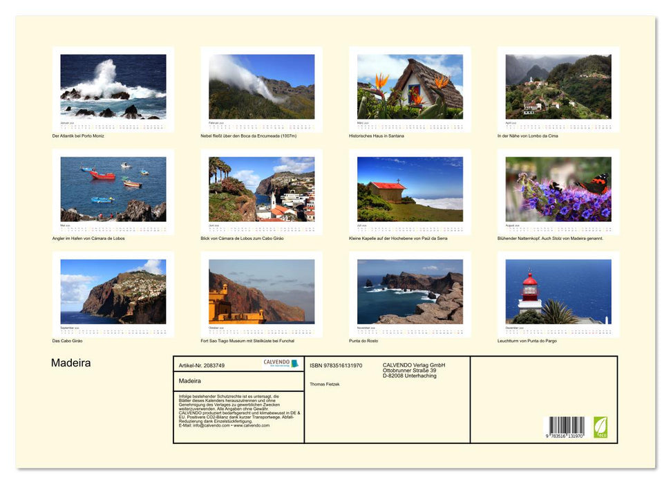 Madeira (CALVENDO Wandkalender 2026)