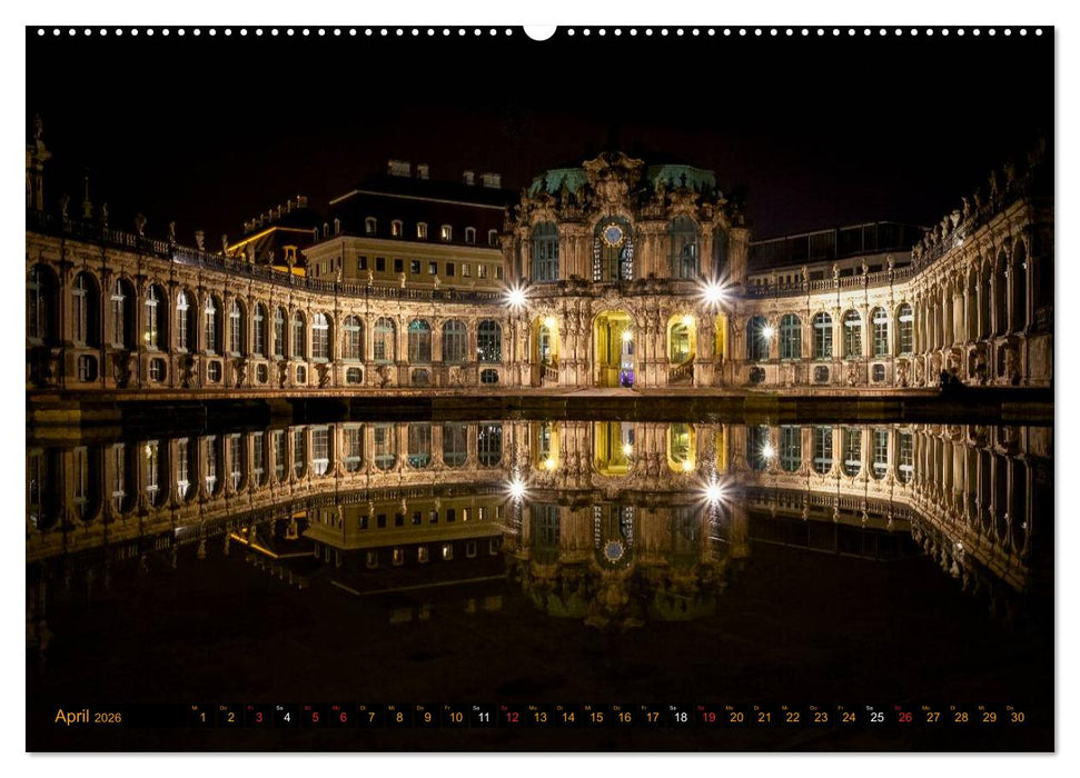 Eine Nacht in Dresden (CALVENDO Wandkalender 2026)