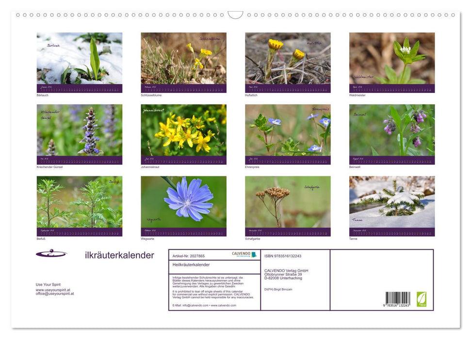 Heilkräuterkalender (CALVENDO Wandkalender 2026)