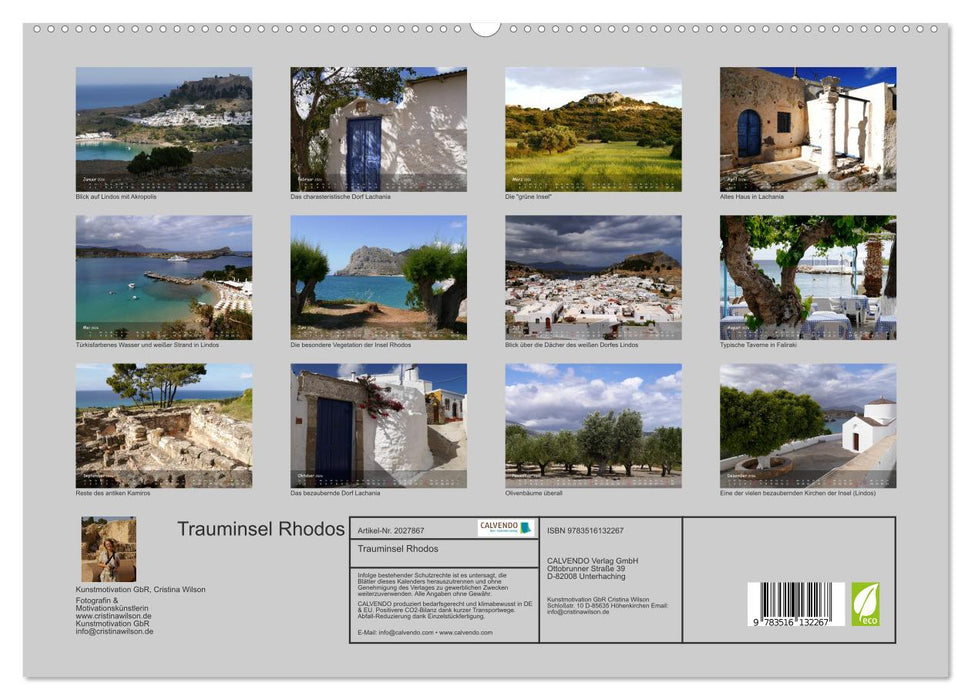Trauminsel Rhodos (CALVENDO Premium Wandkalender 2026)