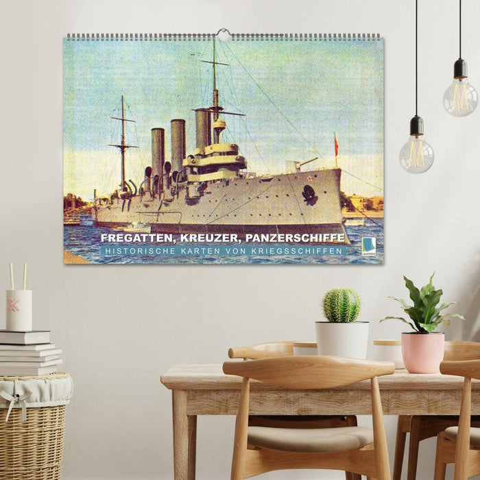 Fregatten, Kreuzer, Panzerschiffe – historische Karten von Kriegsschiffen (CALVENDO Wandkalender 2026)