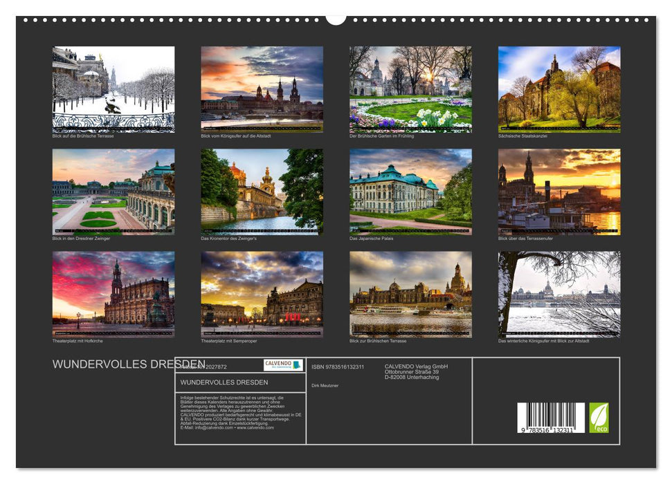 WUNDERVOLLES DRESDEN (CALVENDO Premium Wandkalender 2026)