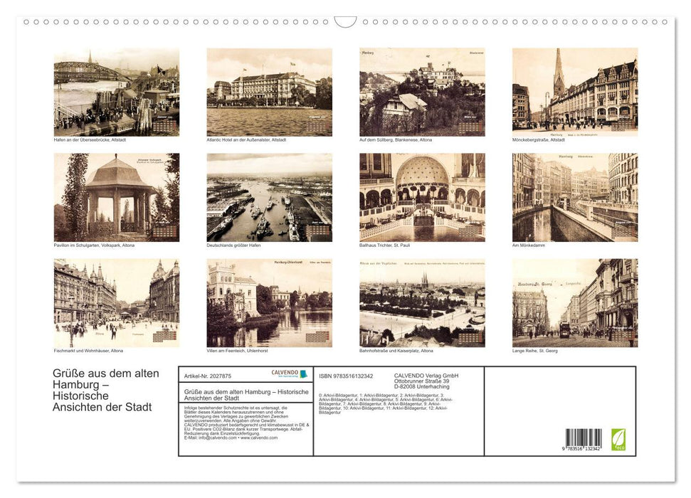 Grüße aus dem alten Hamburg – Historische Ansichten der Stadt (CALVENDO Wandkalender 2026)