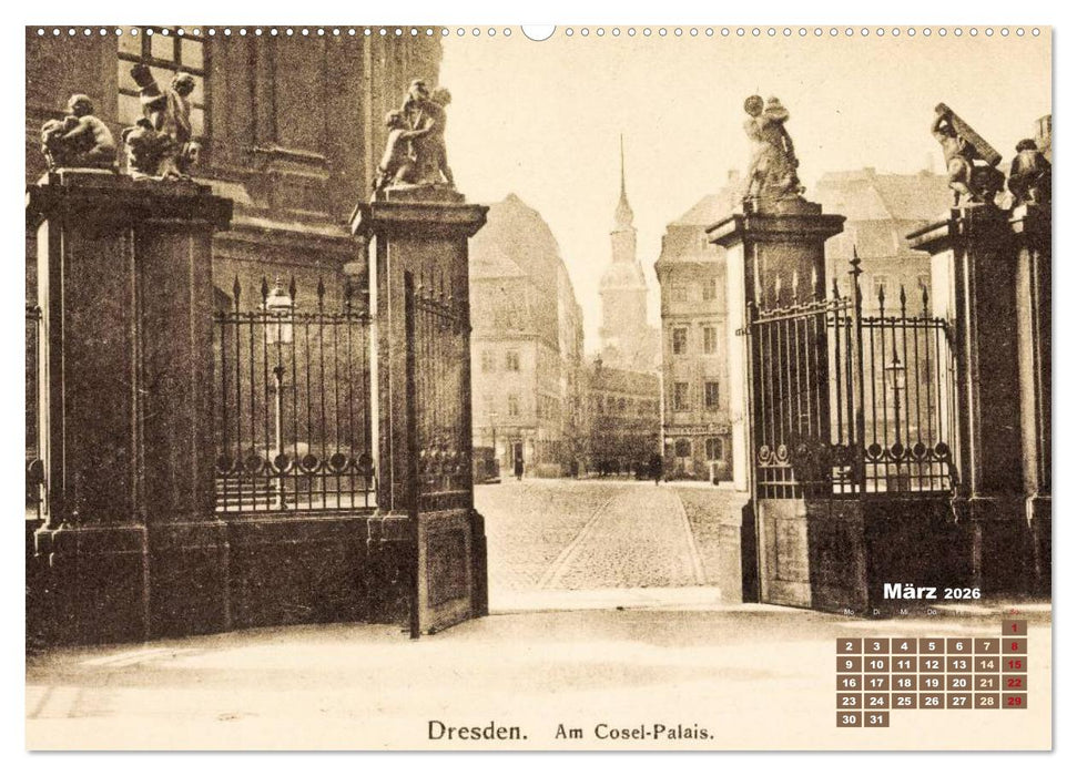 Souvenirs aus Dresden – Die Stadt auf historischen Karten (CALVENDO Wandkalender 2026)