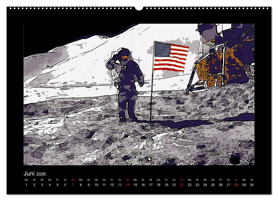 Landing On The Moon Like A Cartoon (CALVENDO Premium Wandkalender 2026)