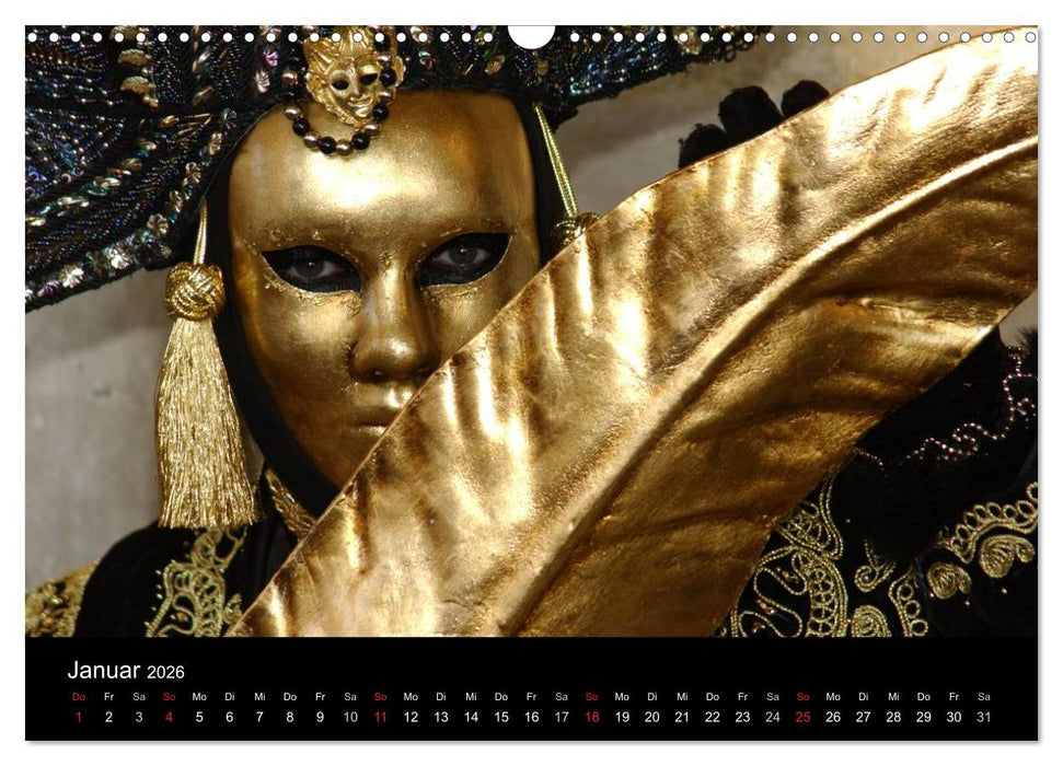 Maskenzauber in Venedig 2026 (CALVENDO Wandkalender 2026)