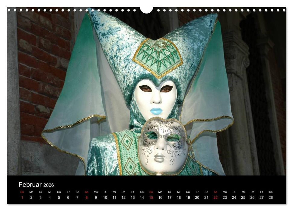 Maskenzauber in Venedig 2026 (CALVENDO Wandkalender 2026)