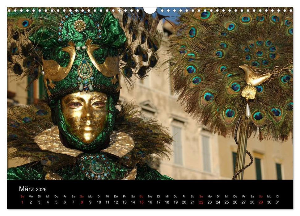 Maskenzauber in Venedig 2026 (CALVENDO Wandkalender 2026)