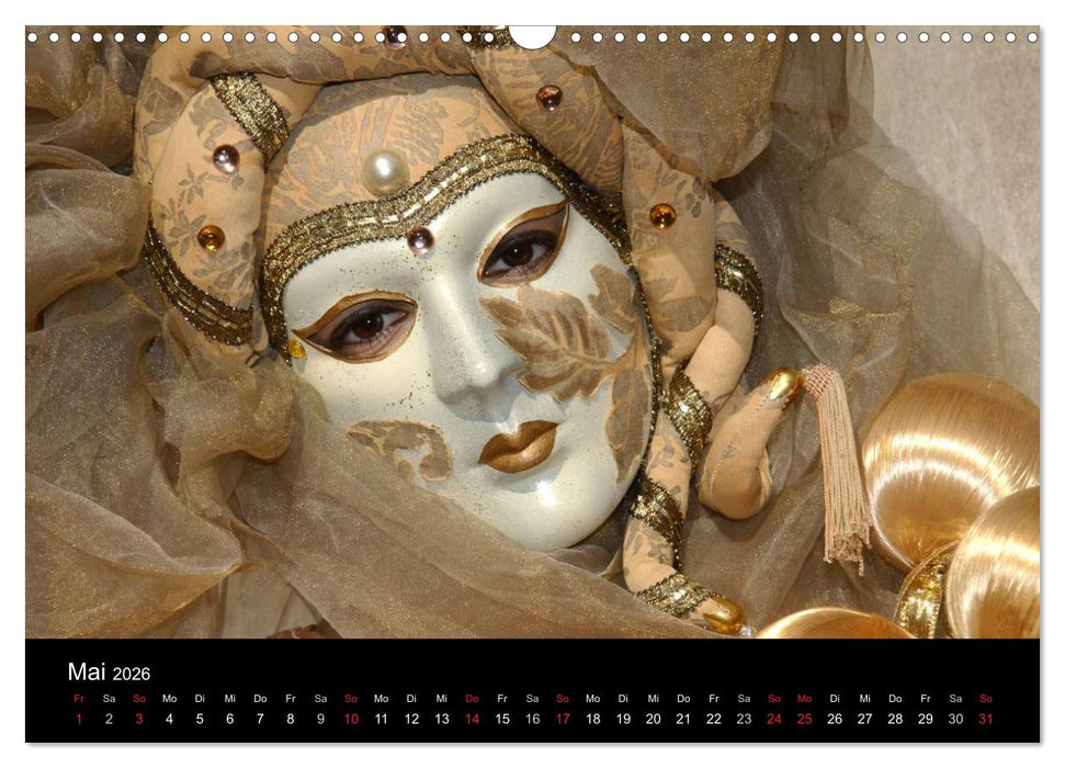 Maskenzauber in Venedig 2026 (CALVENDO Wandkalender 2026)