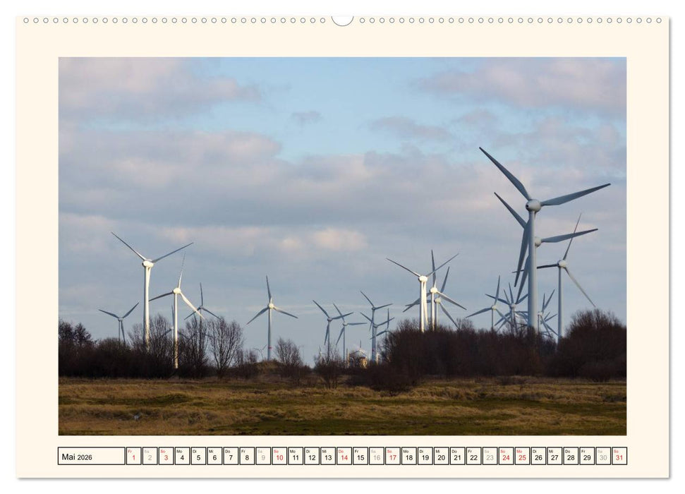 Windkraft in der Landschaft Ostfrieslands (CALVENDO Premium Wandkalender 2026)