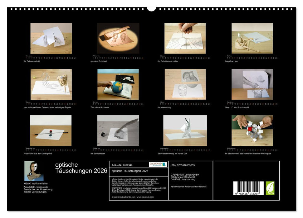 optische Täuschungen 2026 (CALVENDO Premium Wandkalender 2026)