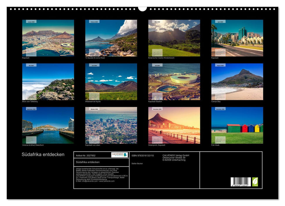 Südafrika entdecken (CALVENDO Wandkalender 2026)