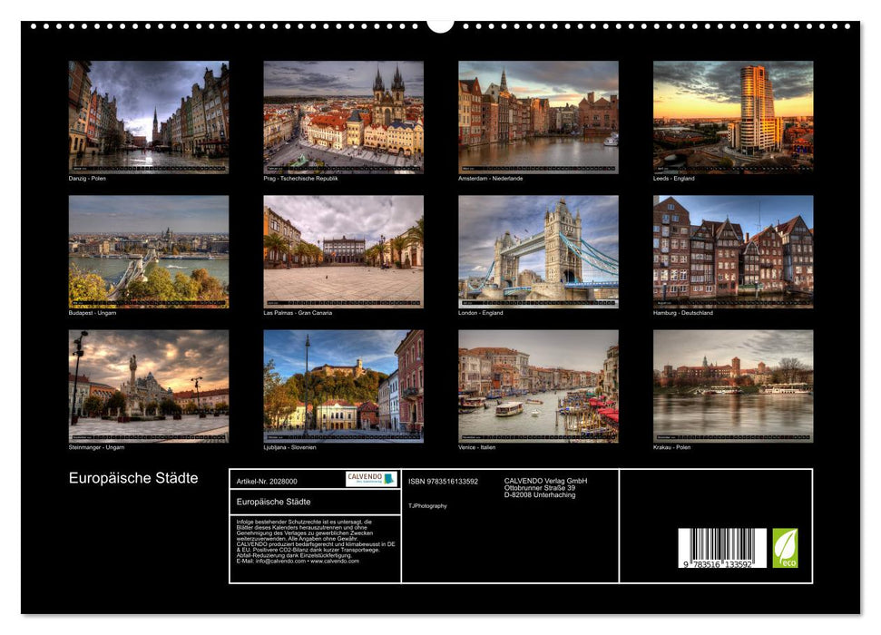 Europäische Städte (CALVENDO Premium Wandkalender 2026)