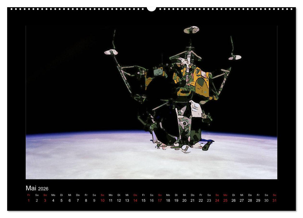 Landing On The Moon Like A Cartoon (CALVENDO Wandkalender 2026)
