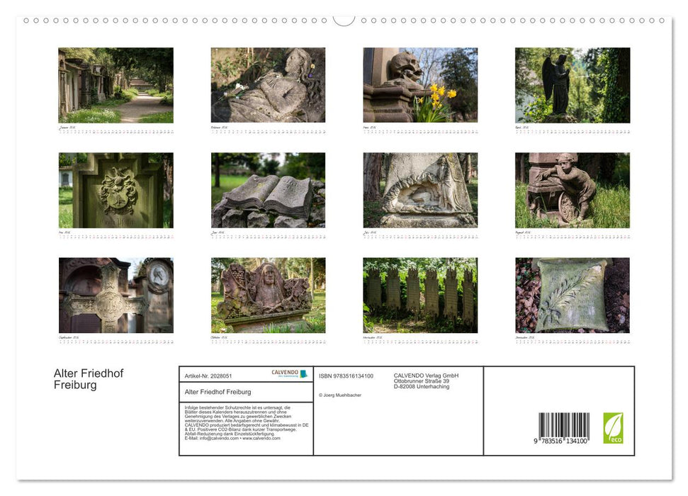 Alter Friedhof Freiburg (CALVENDO Premium Wandkalender 2026)