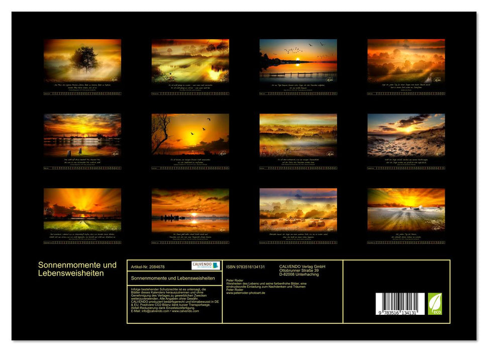 Sonnenmomente und Lebensweisheiten (CALVENDO Premium Wandkalender 2026)