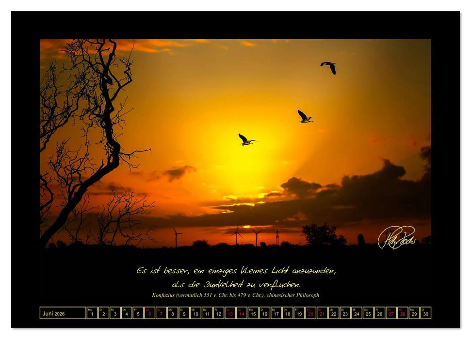 Sonnenmomente und Lebensweisheiten (CALVENDO Premium Wandkalender 2026)