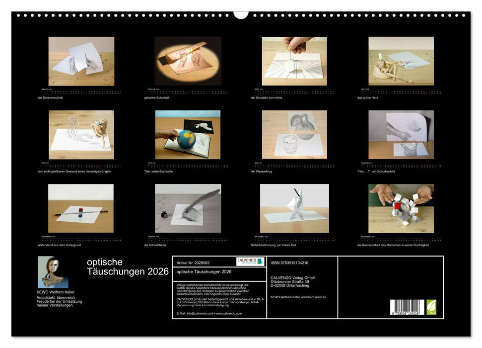 optische Täuschungen 2026 (CALVENDO Wandkalender 2026)