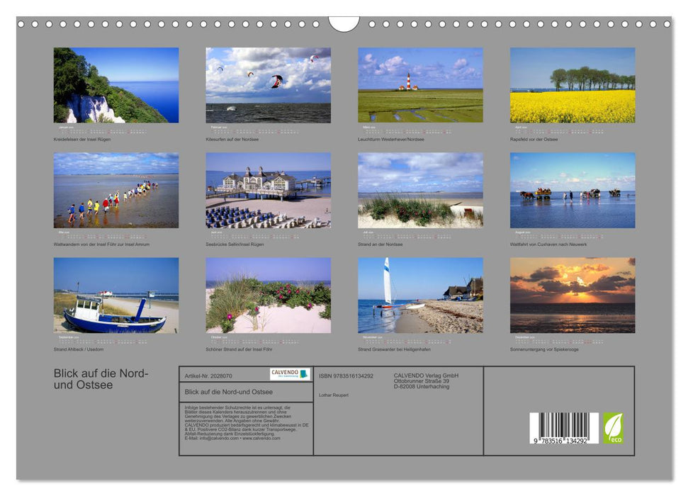 Blick auf die Nord-und Ostsee (CALVENDO Wandkalender 2026)