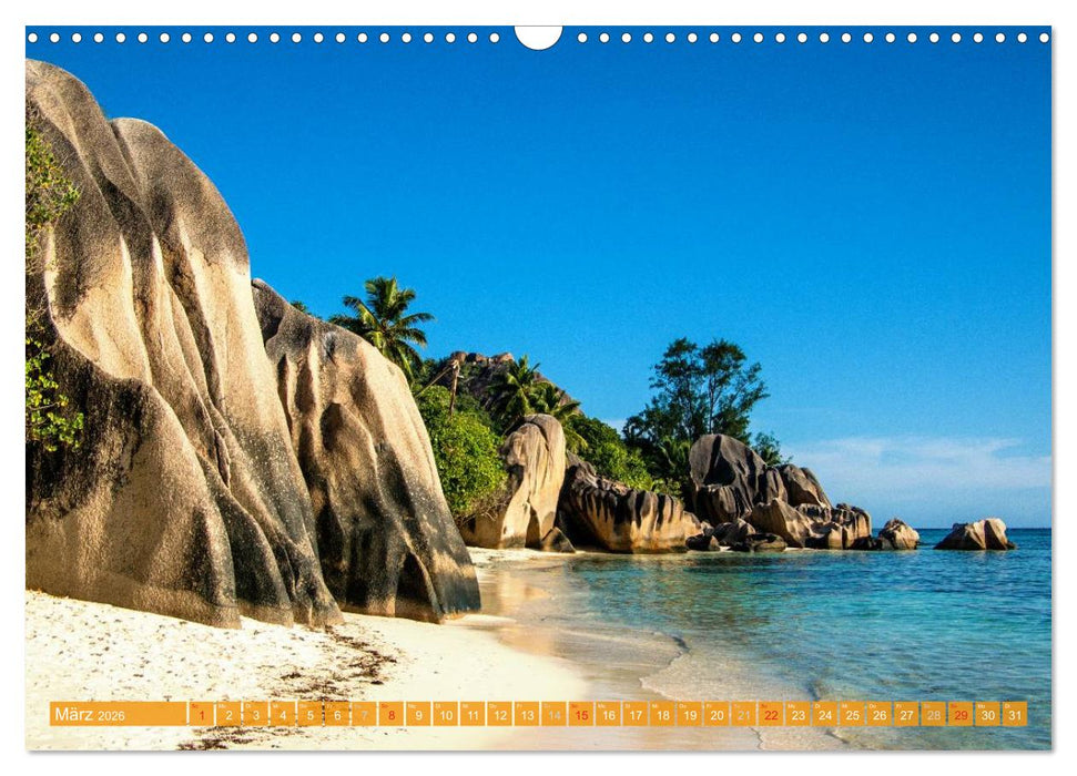 Seychellen - Die schönsten Strände (CALVENDO Wandkalender 2026)