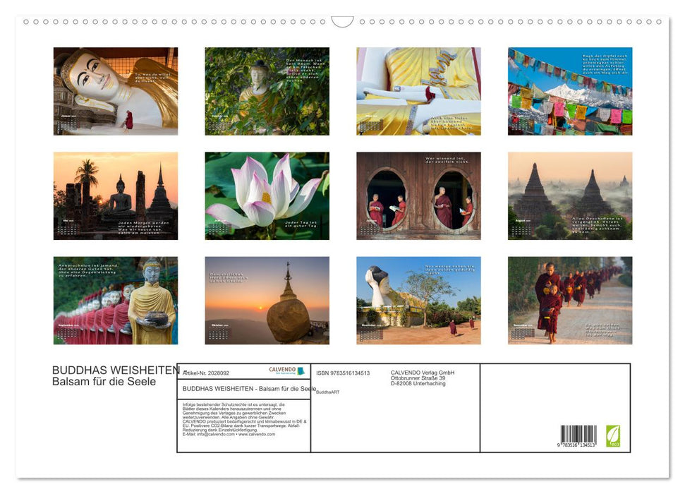 BUDDHAS WEISHEITEN - Balsam für die Seele (CALVENDO Wandkalender 2026)
