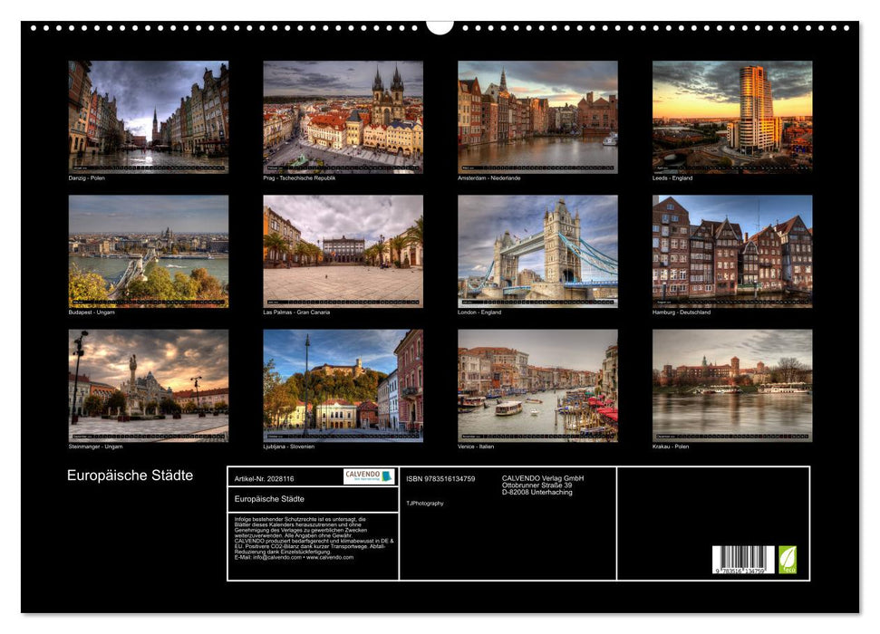 Europäische Städte (CALVENDO Wandkalender 2026)